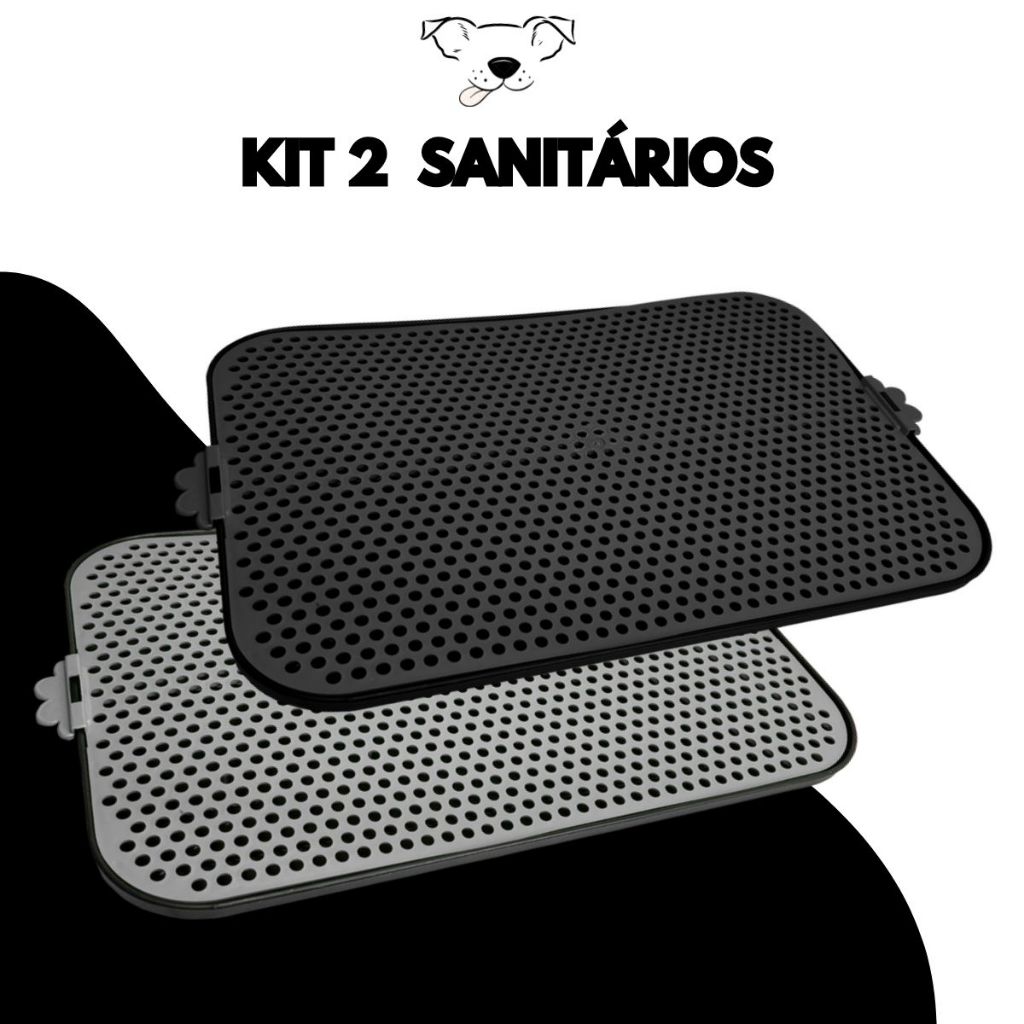 Kit 2 Sanitários Canino Educador Xixi Dog Preto e Cinza em Oferta na Shopee