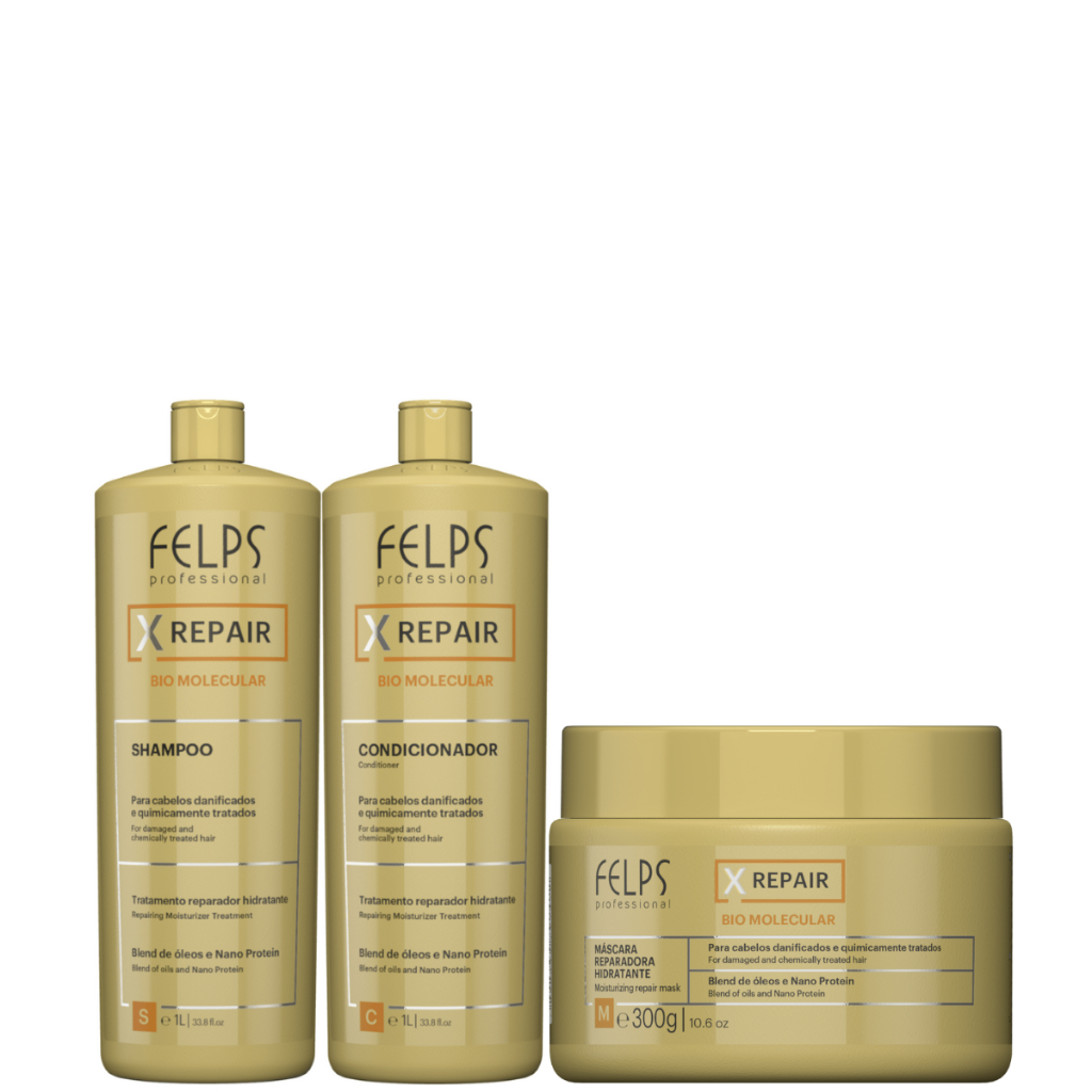 Felps Kit Xrepair Bio Molecular 2x1l + Máscara 300g