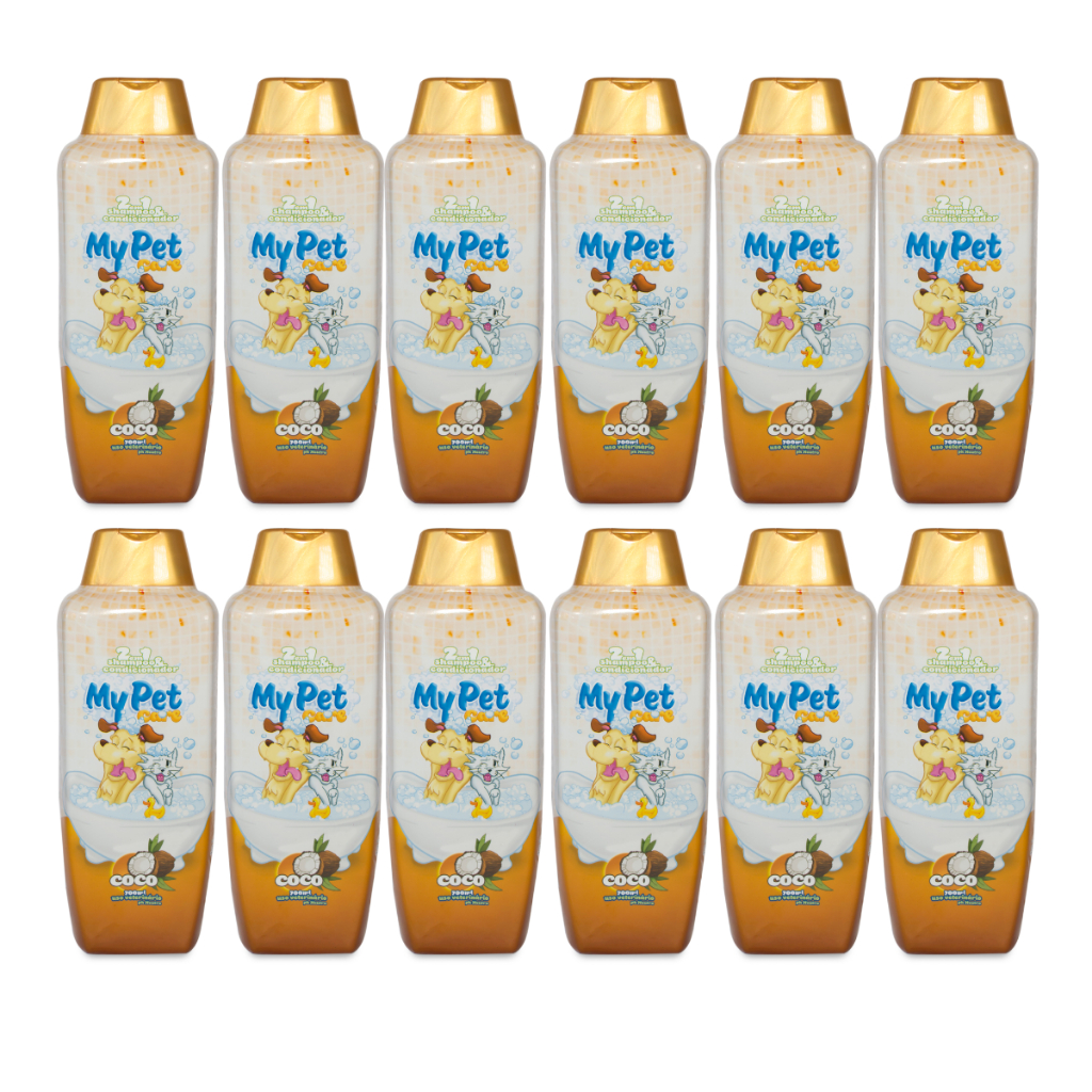 Shampoo e Condicionador My Pet Care 2 em 1 - Coco 700ml - Fardo com 12 unidades - para Cães e Gatos