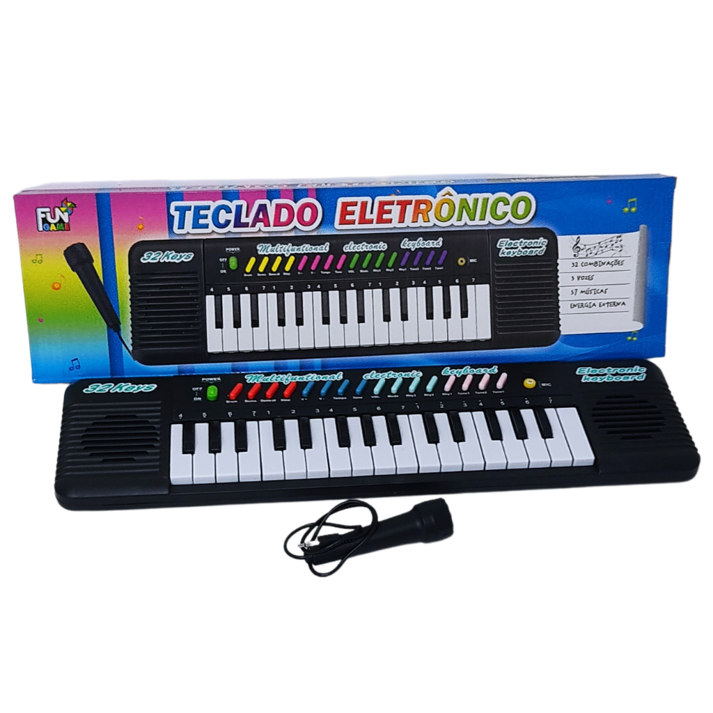 Teclado Piano com Microfone Brinquedo Infantil 32 teclas educativo em Oferta na Shopee