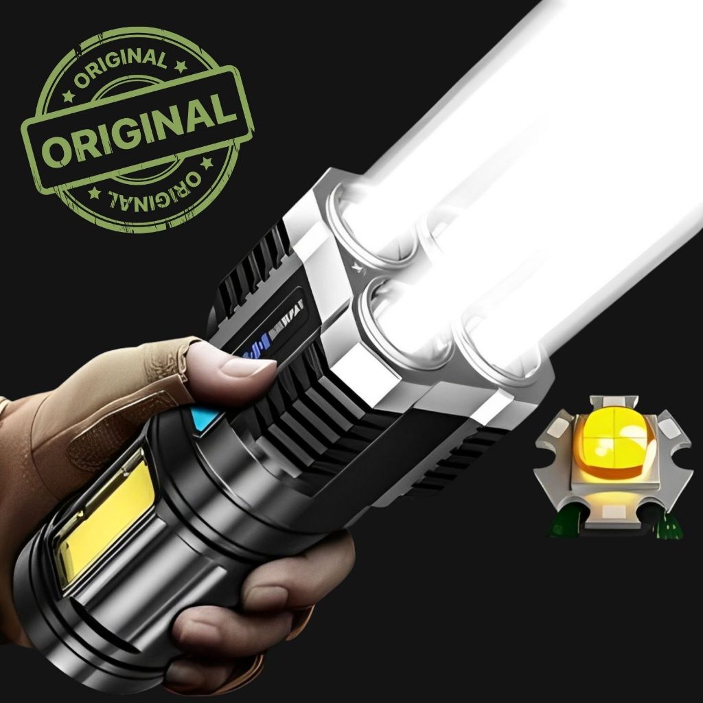 Lanterna MAIS forte do mundo Led Potente 1500m 4 Recarregável Usb Portátil Ultra Brilhante...