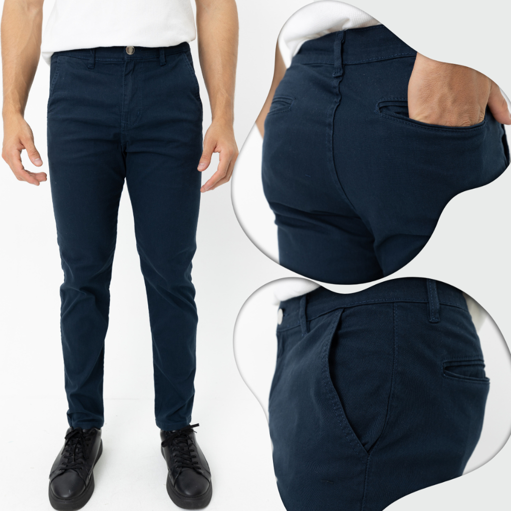 Calças masculina Sarja slim fit com Lycra Bolso Embutido Masculina Alfaiataria Esporte Fino Bolso Faca