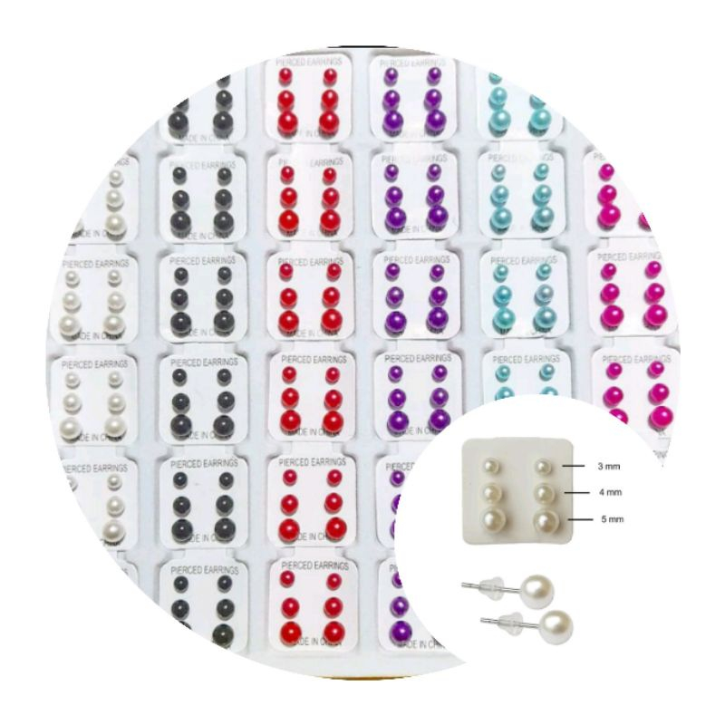 Kit 108 Pares (36 Cartela) Moda Conjunto De Brincos Femininos Pérola Bijuteria