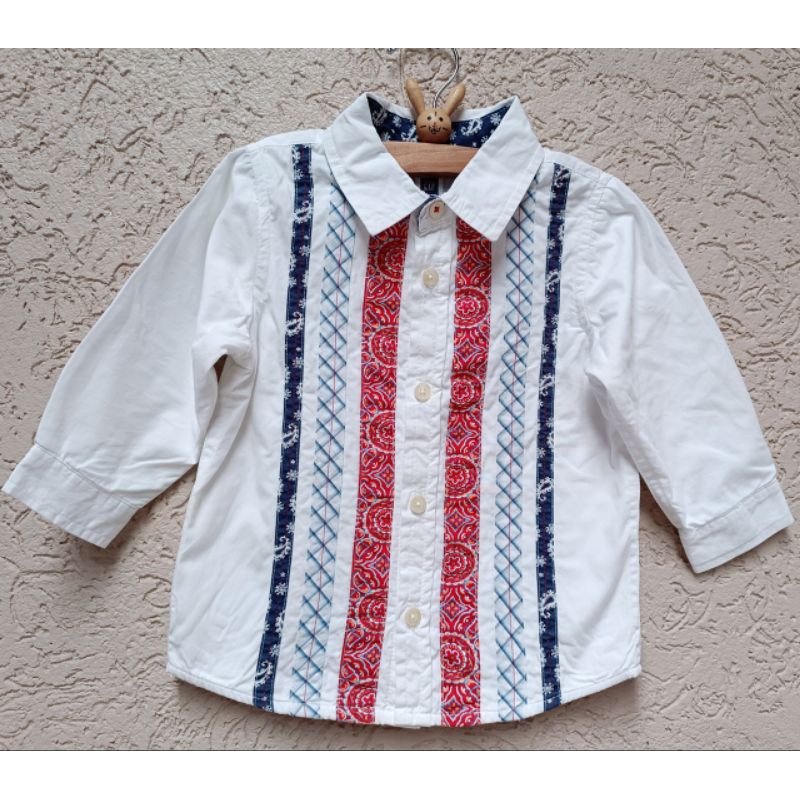 Camisa Social Bebê Manga Longa 12-18 Meses Baby Gap Usada