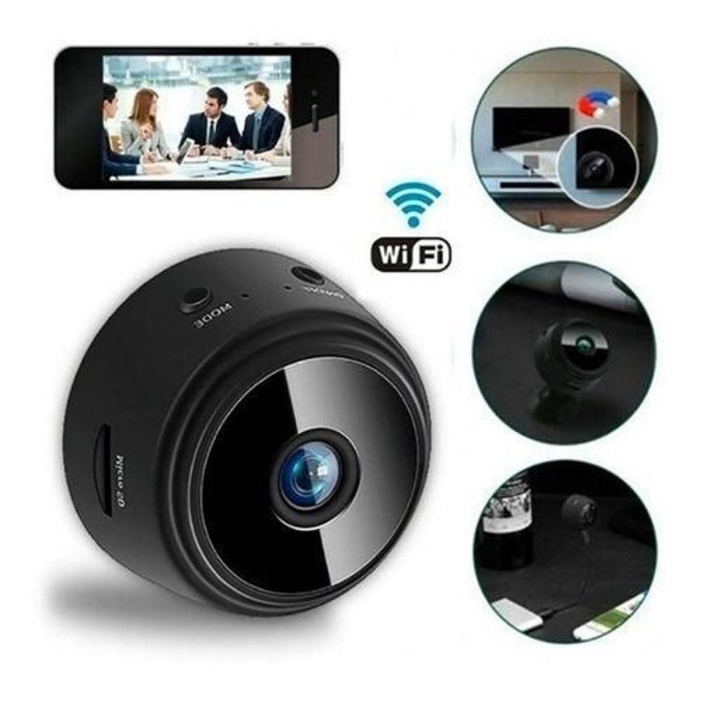 Câmera A9 Mini full HD com Sensor de Presença Wi-Fi 110V e Suporte para Encaixe Jorge