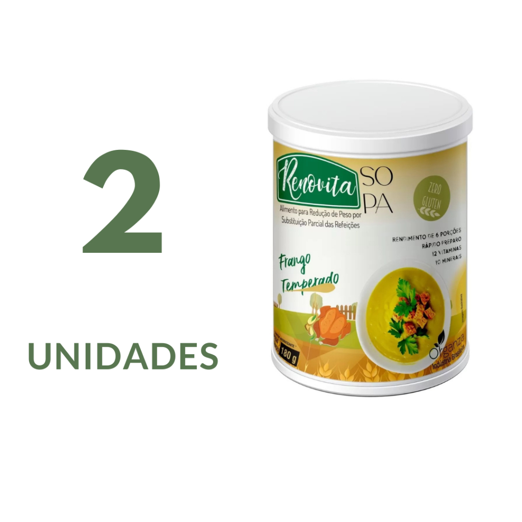 Kit 2 Sopa Frango Temperado Zero Glutén - 180g - Organza Alimentos