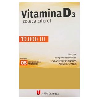 vitamina d3 10.000ui 8 Comprimidos Revestidos UNIÃO QUIMICA
