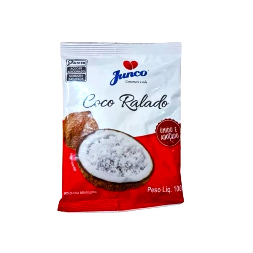 Coco Ralado Úmido e Adoçado 100g  - Junco Coco Ralado para Doces Beijinho Coco Confeitos Doce Bolo