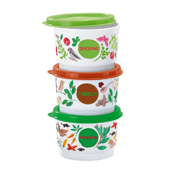 Tupperware Potinhos Tempero Floral