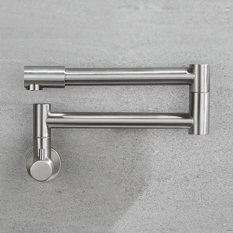 Torneira de Cozinha de Parede Articulável 40cm em Inox Escovado Prata — foto 5