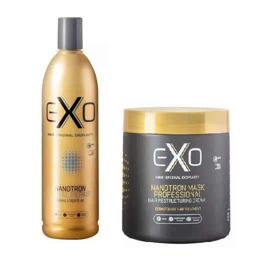 Exo Hair Reconstrução Total Repair 500ml e Mascara Nanotron 500ml