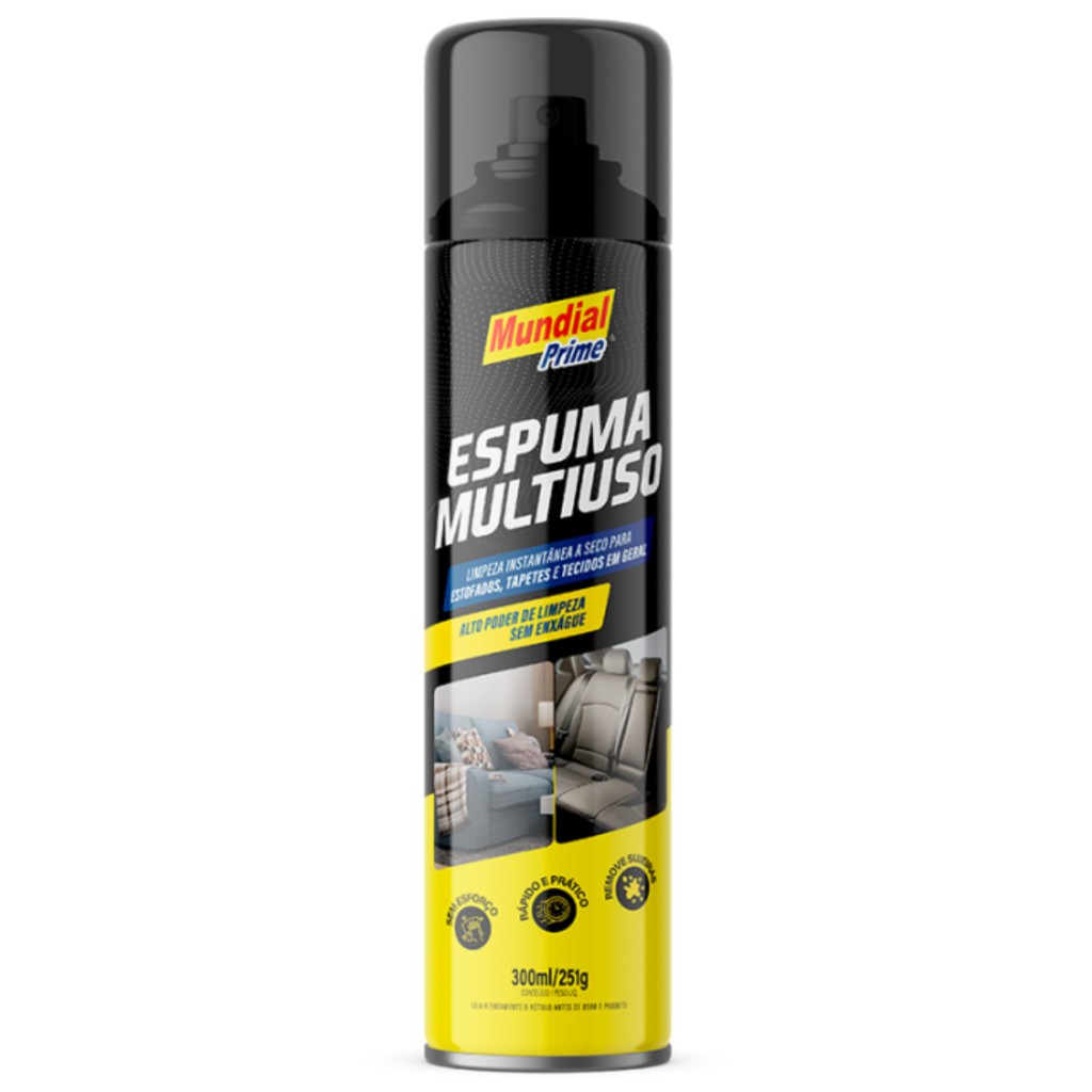 Espuma Limpa a Seco Estofados-Carro-Sofá Mundial Prime-Espuma Mágica Multiuso 300ml