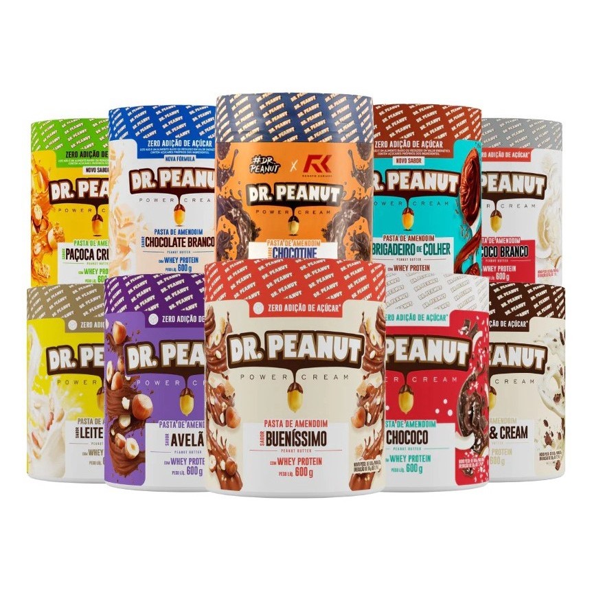 Pasta de Amendoim Sabores Dr Peanut 600g - com Whey Protein em Oferta na Shopee