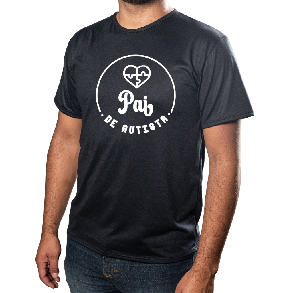 Camisa Personalizada Autismo Pai de Autista Estampada Ótimo Acabamento E Durabilidade Anti-pilling 100% Poliéster