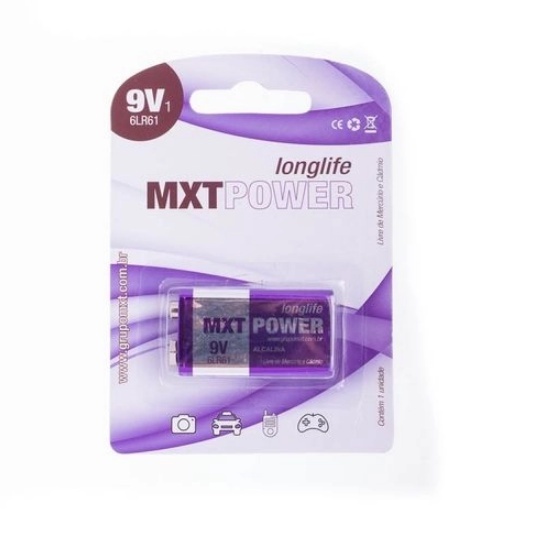Bateria Alcalina 9V MXT Power Alcalina