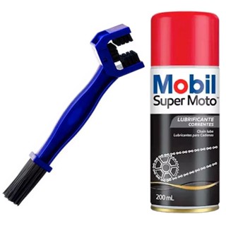 Kit Lubrificante Mobil Chain Lube Escova Limpeza Limpar Corrente Transmissão Kit Relação Vamo em Oferta na Shopee