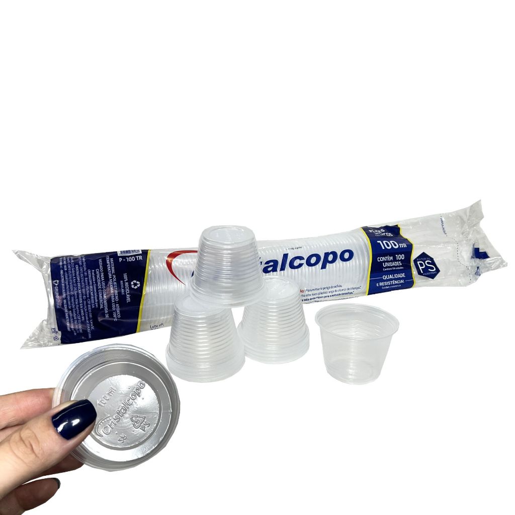 POTE COM TAMPA 100 ML PARA GELATINA,  DOCES, FRUTAS CRISTALCOPO 100 UN