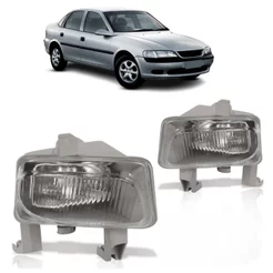 Farol Milha Auxiliar Vectra 1997 1998 1999 Carcaça Cinza Lente Estriada Vidro
