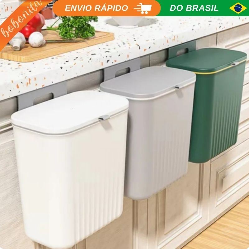 Lixeira Para Cozinha Quartos Montada Na Parede Multiuso