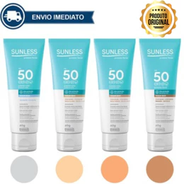 Protetor Solar Facial c/ Cor Toque Seco FPS 50 Alta Proteção Efeito Natural Sunless Envio Imediato