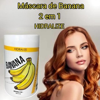 Máscara Capilar Fortalecedora de Banana 2 em 1 Brilho intenso