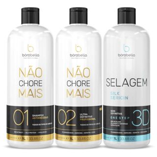 Kit Borabella Não Chore Mais 2x1L + Selagem 3D Semi Definitiva 1L em Oferta na Shopee