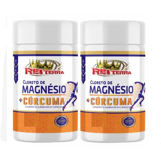 Kit 2 Cloreto de Magnésio + Cúrcuma 240 Cápsulas  Rei Terra