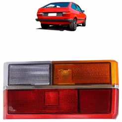 Lanterna Traseira Gol 1980 1981 1982 1983 1984 A 1986 Tricolor Friso Prata Lente Estriada Acrílico