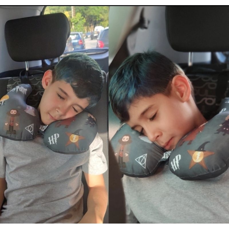 Protetor de pescoço infantil para viagens carro com regulador soneca segurança cadeirinha