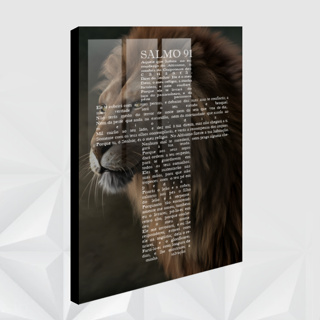 Quadro Decorativo Salmo 91 e Leão Sobre Nuvens Escuras Estilo Religioso Lindo e Luxuoso - Sala, Quarto Vários Tamanhos em Oferta na Shopee