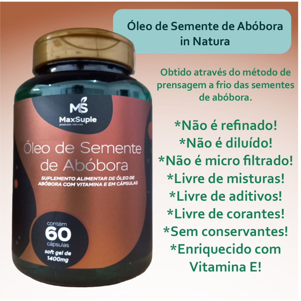 ÓLEO DE SEMENTE DE ABÓBORA 1000mg MAXSUPLE
