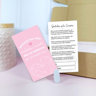 50/100uni Cartão de Cuidados com Acessórios - tag de cuidados - Termo de Garantia Com Acessórios - Pronta entrega em Oferta na Shopee
