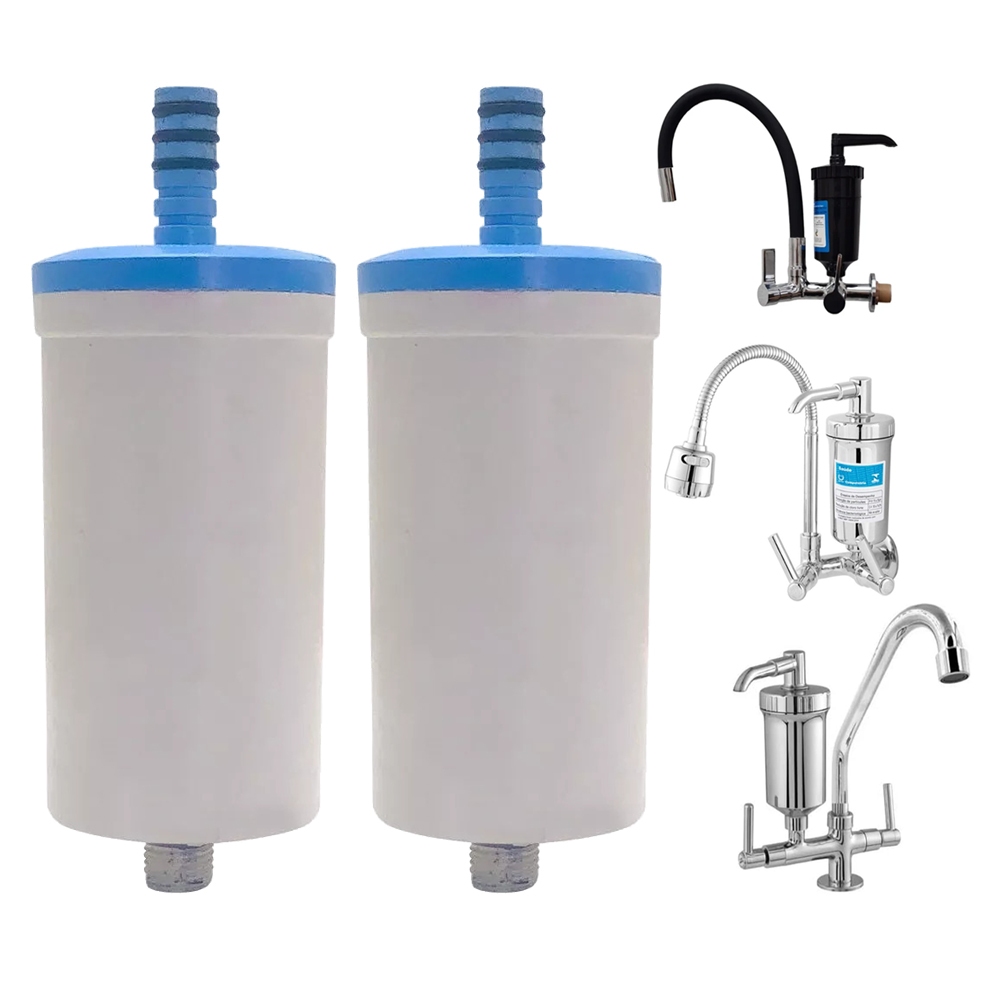 Kit 2 Refil Vela Filtro Universal Copo Torneira Abs Cozinha Gourmet Pia Parede em Oferta na Shopee