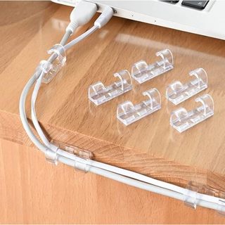 Kit de 20/40/60/80/100 Organizadores de Fios e Peças Clip Fixador Cabos Autoadesivo