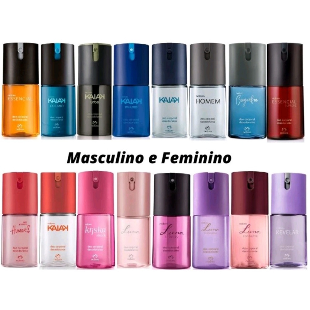 Desodorante natura 100 ml ( feminino e masculino) Kaiak, Kriska, Natura Homem, Luna, Essencial