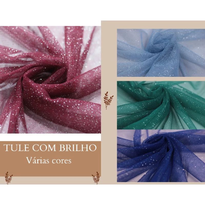 2 METROS DE TECIDO TULE COM GLITTER POR 1,50 DE LARGURA