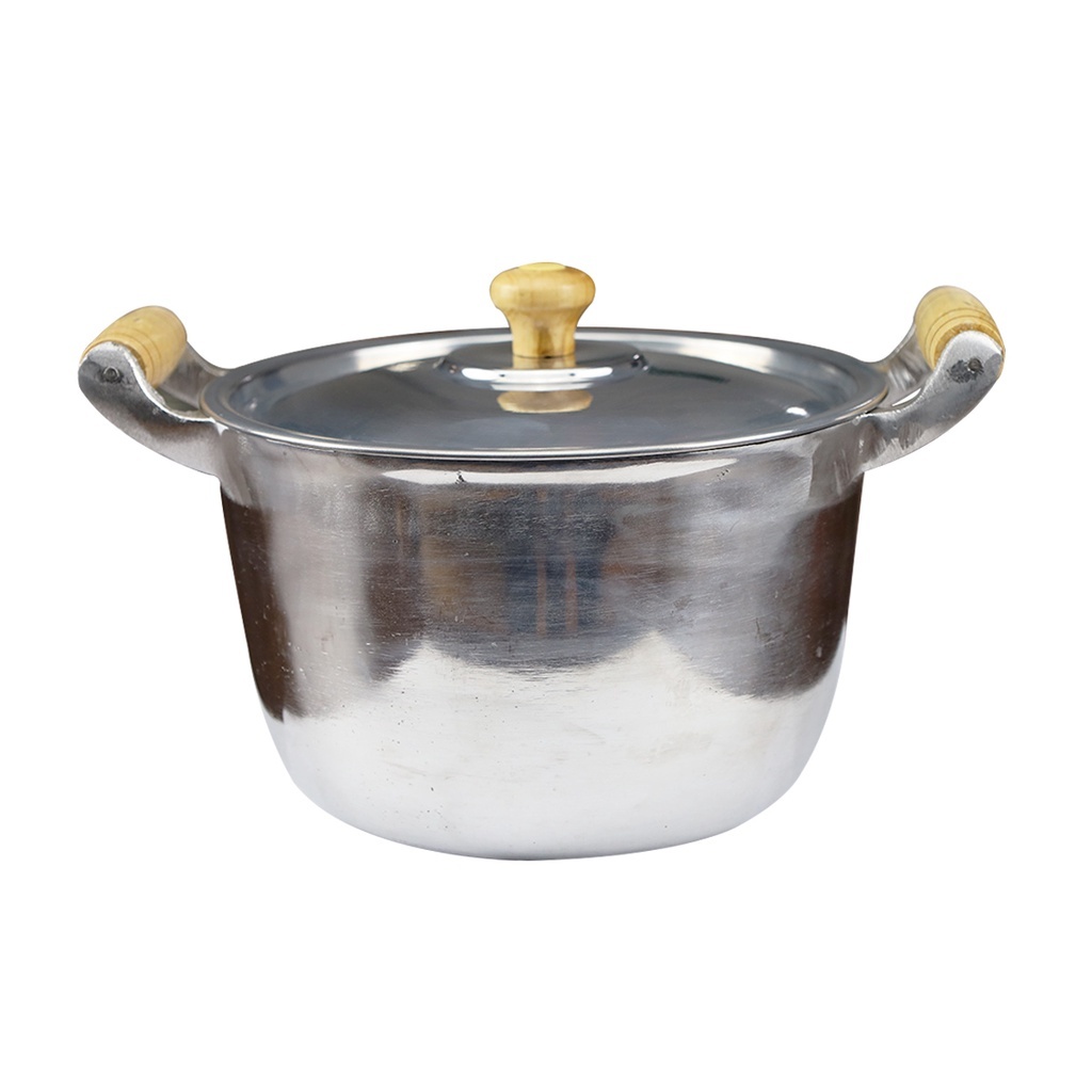 Caldeirão polido em alumínio batido fundido grosso vários tamanhos em Oferta na Shopee