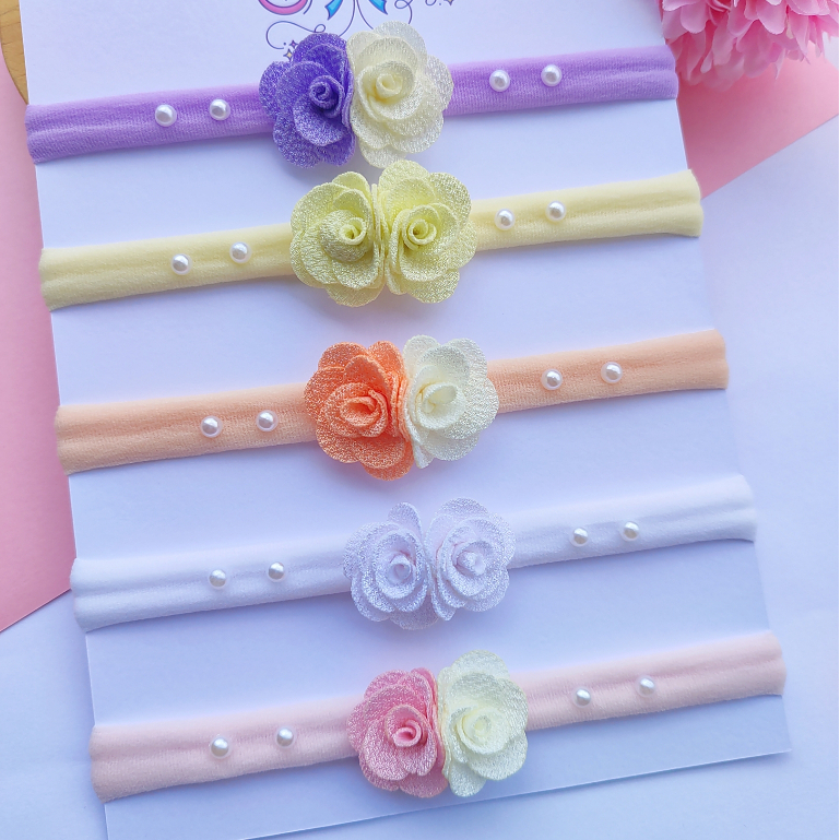 Faixinha de bebê lacinho flores tiara de bebê menina laço de bebê rn recém-nascido