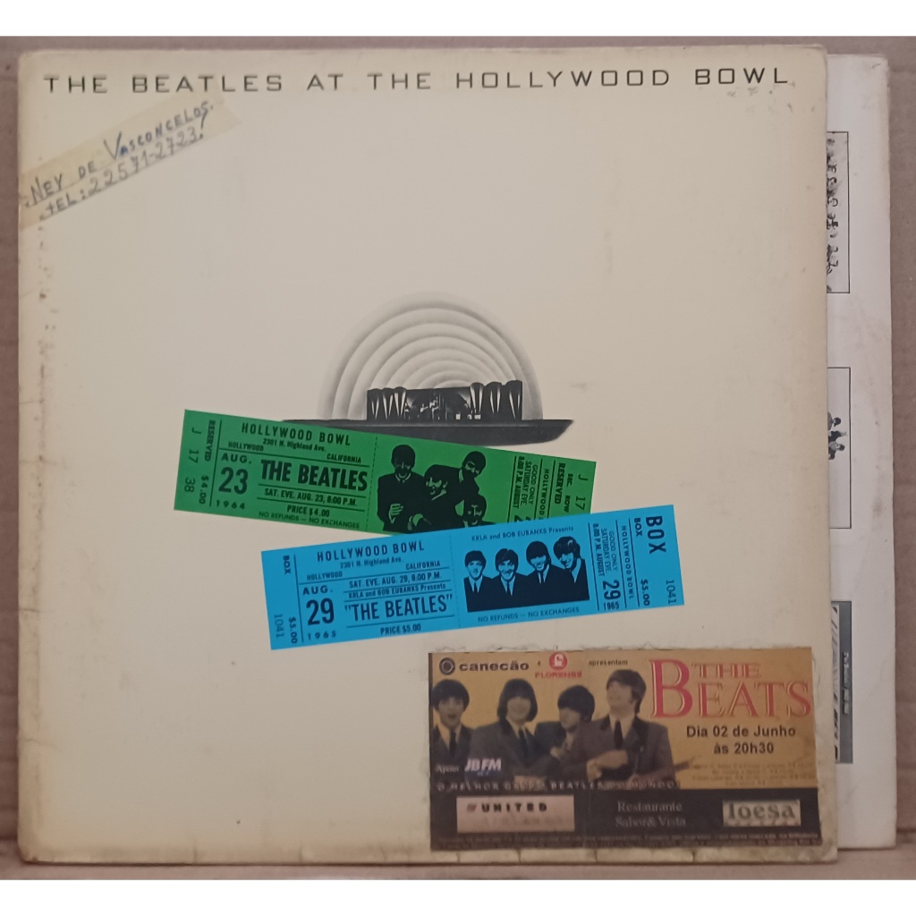 LP Disco De Vinil The Beatles - At The Hollywood Bowl - C/ Encarte LP Ótimo Capa Dupla C/ Adesivos Ver Fotos Ler Desc.