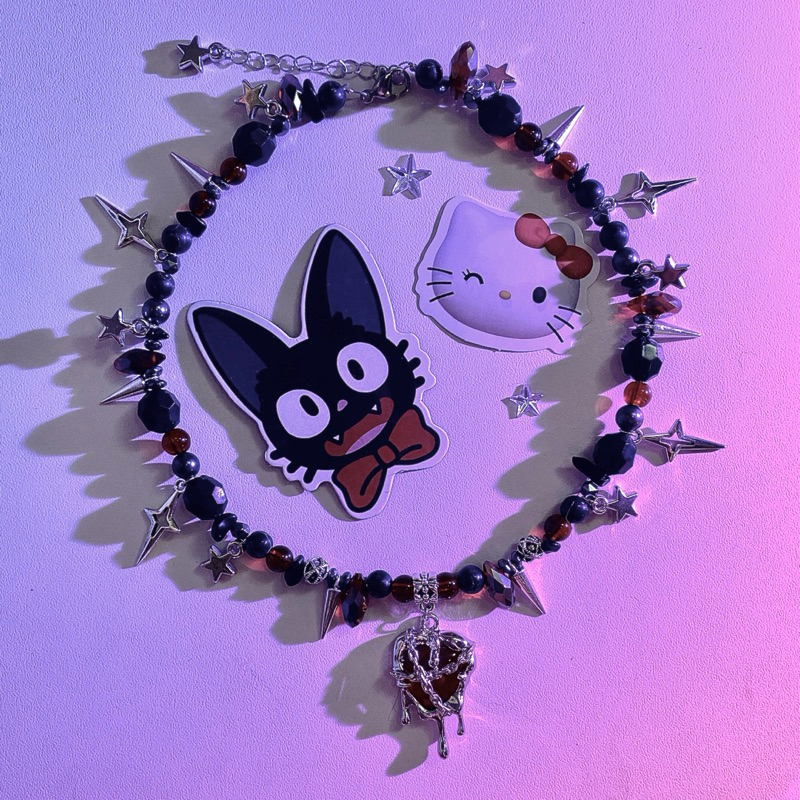 Choker Gothic Heart / pingente coração derretendo / Vermelho cherry / Aranha / Preto / Gótico Punk / Aesthetic / Alternativo / Kpop / Cosplay / Lolita Kawaii / Pingente spike / Colar Estrela / Harajuku / Acubi / Y2K / Soft / Pearls Pérolas / Japanese s