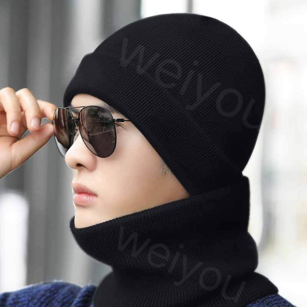 Chapéu preto ou luvas para adultos de qualidade premium de inverno