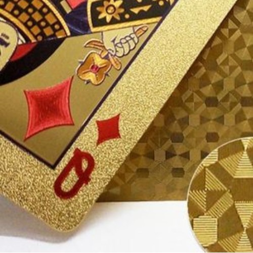 4 Unidade Conjunto Baralho CartãO De Jogo Dourado 24K Prova D'áGua PromoçãO