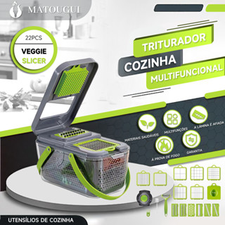 matougui Cortador Multi Fatiador Nicer Para Alimentos Frutas e Legumes 22 funções