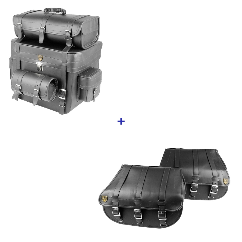 Kit de viajem alforges 25 litros  e bolsa traseira com 62 litros para todas motos para todas motos