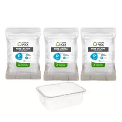 Pote Descartavel Empilhavel BPA Free C/ Vedacao Marmita Fitness Freezer Microondas 350ml - 72un