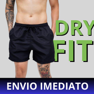 Shorts DRY FIT Cintura Elástico e Cordão Corrida Bermuda Slim Moda Fitness Academia Básico Masculino