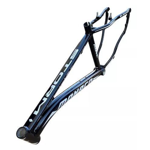 Quadro Monaco Storm Aro 26 Bike Tamanho 15 com entrada para freio a disco e para freio v breake Preto Brilhante