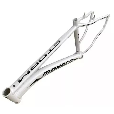 Quadro Monaco Storm Aro 26 Bike Tamanho 17 com entrada para freio a disco e para freio v breake Branco Brilhante