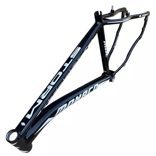 Quadro Monaco Storm Aro 26 Bike Tamanho 19 com entrada para freio a disco e para freio v breake Preto Brilhante