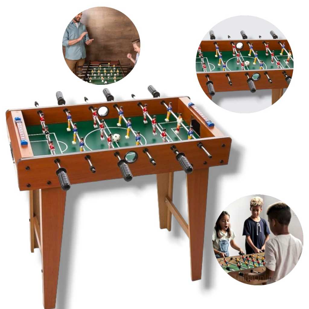 Mesa De Pebolim Totó C/ 02 Bolas Futebol De Mesa Desmontável premium top